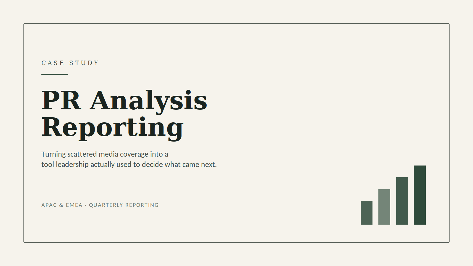 PR Analysis Reporting: case study cover